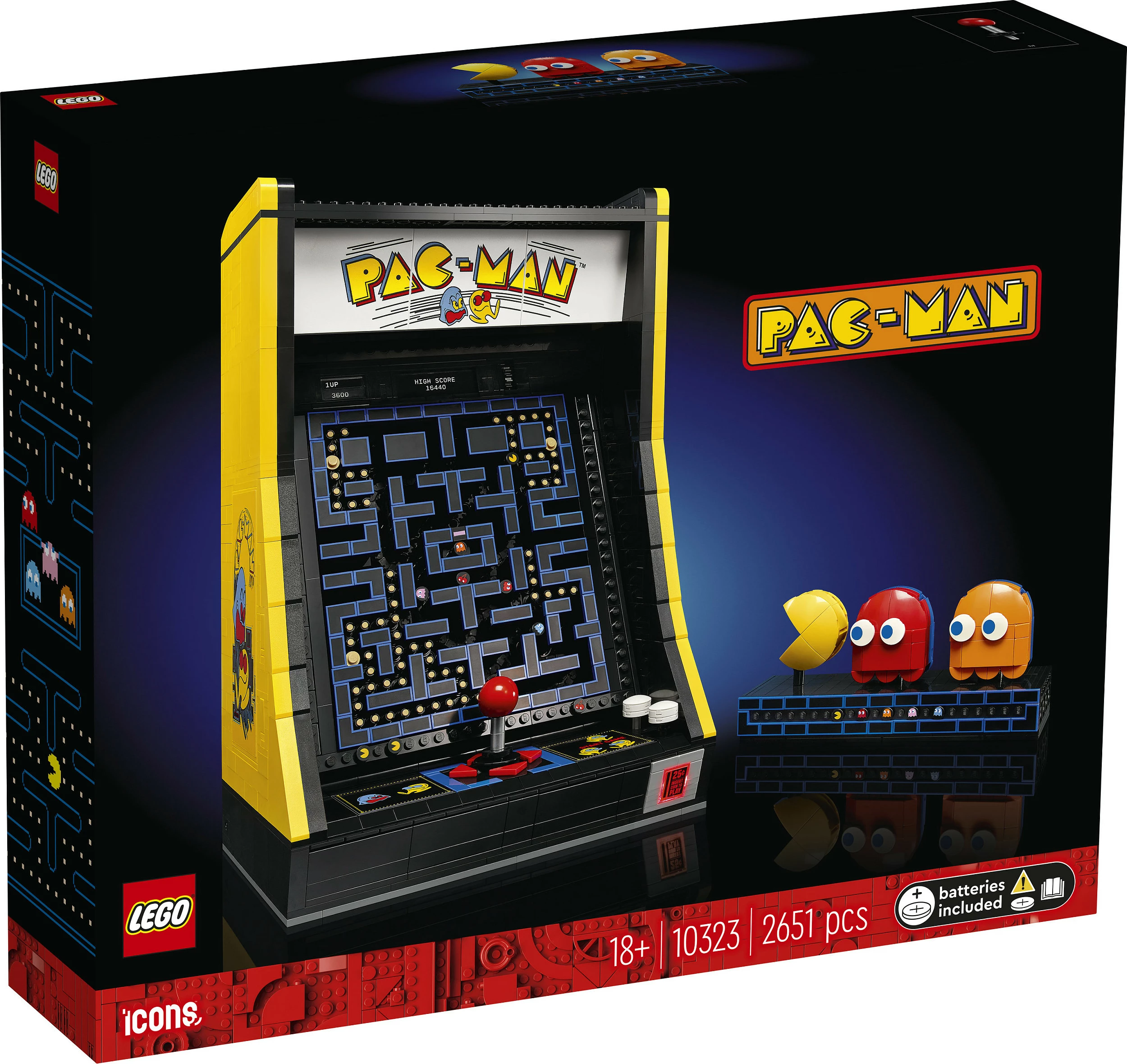 Set ndërtimi LEGO Icons PAC-MAN Arcade 10323, 2651 pjesë, multikolor