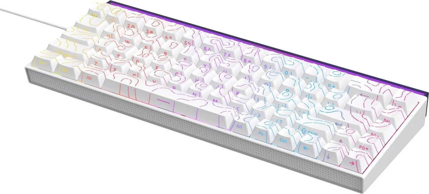 Tastierë mekanike Ajazz NK68, 65%, 68 taste, RGB, USB-C, Red Switch, e bardhë