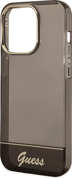 Mbështjellës Guess GUHCP14XHGCOK për iPhone 14 Pro Max, silikon, transparent i errët