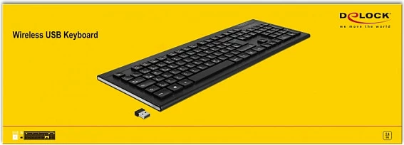 Tastierë DeLOCK Water-Drop, 2.4 GHz pa kabllo, Full-size QWERTZ me numpad, e zezë