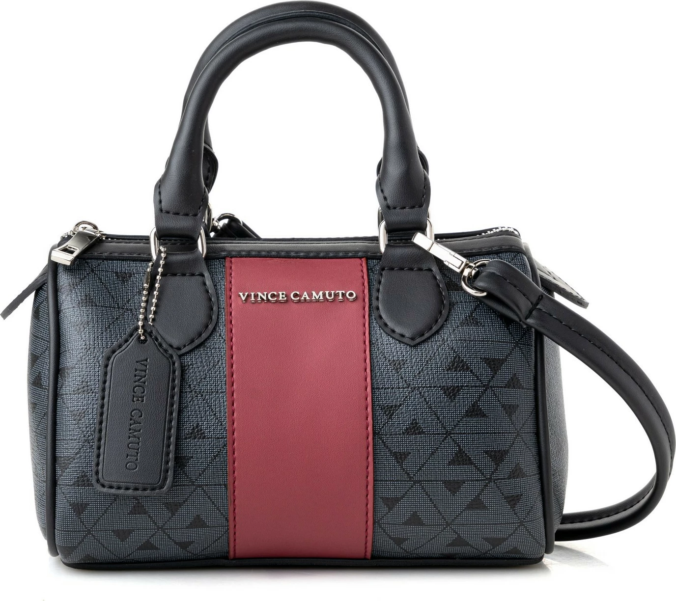 Çantë dore Vince Camuto Rimini, monogram, e zezë, burgundy