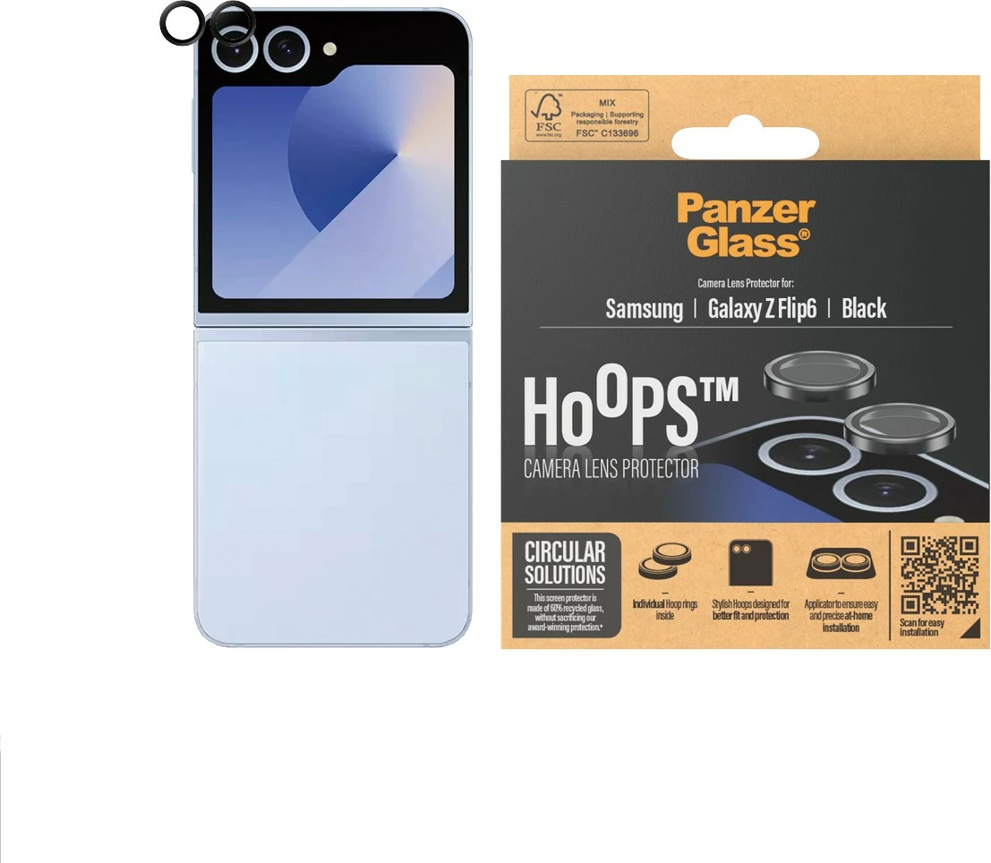 Mbrojtës lente PanzerGlass për Samsung Galaxy Z Flip 6, i zi