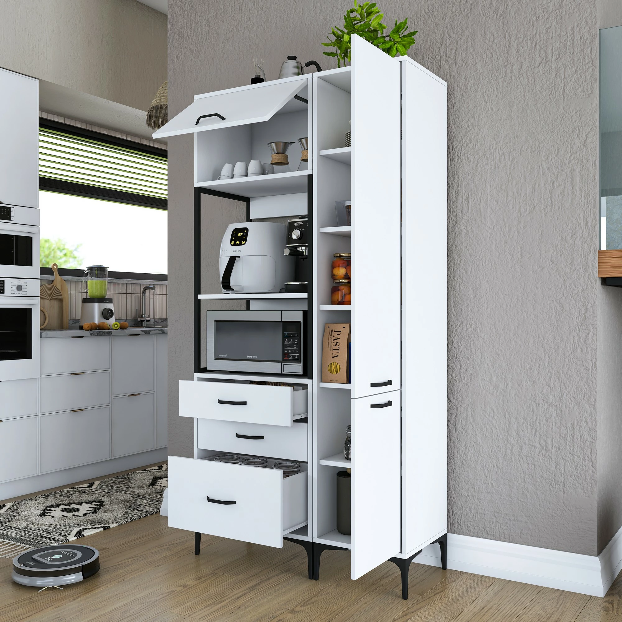Dollap multifunksional, i bardhë, Hanah Home JE143 - 3113