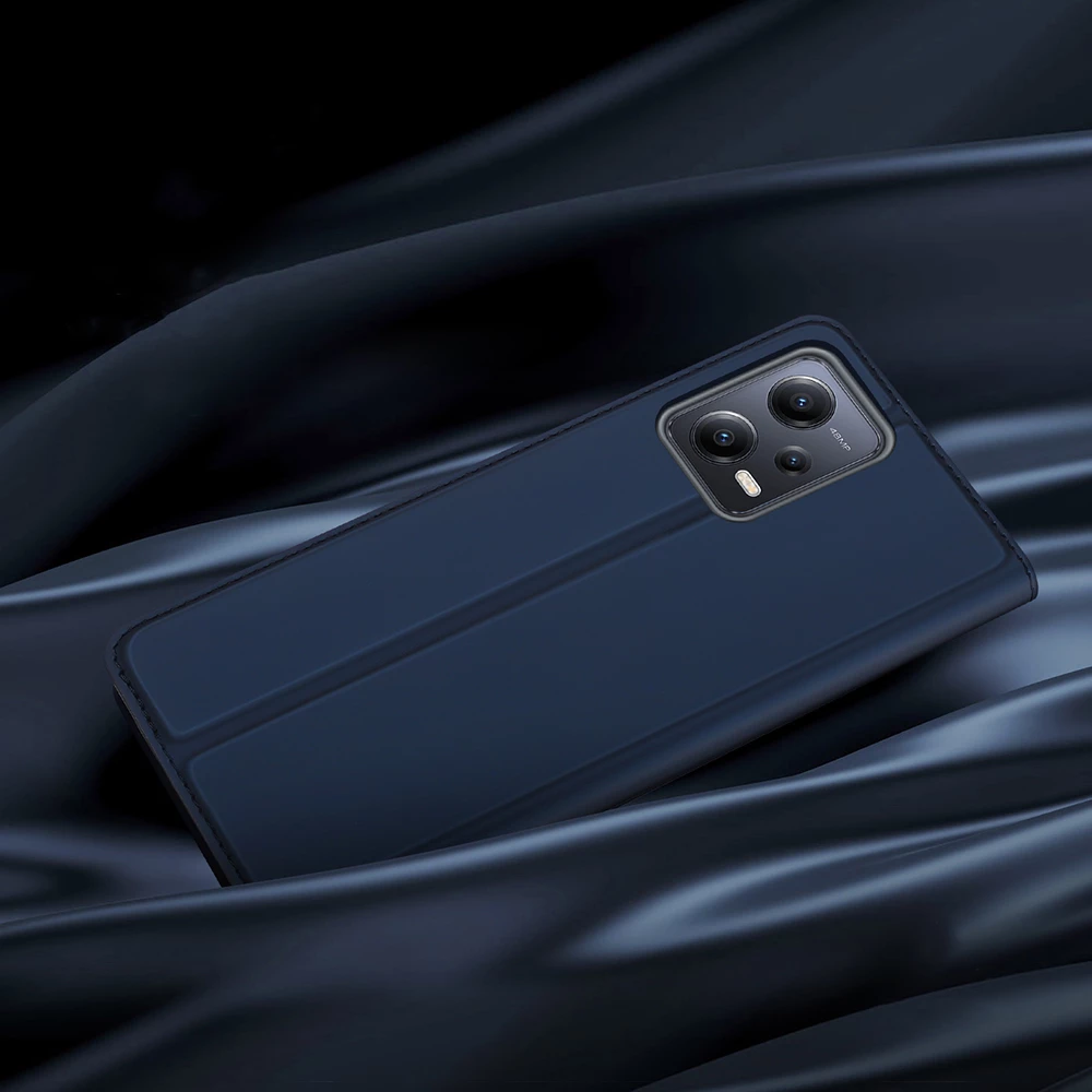 Mbështjellës Dux Ducis Skin Pro për Xiaomi Redmi Note 12 Pro+, me kapak, xhep për kartelë, funksion stand, kaltër