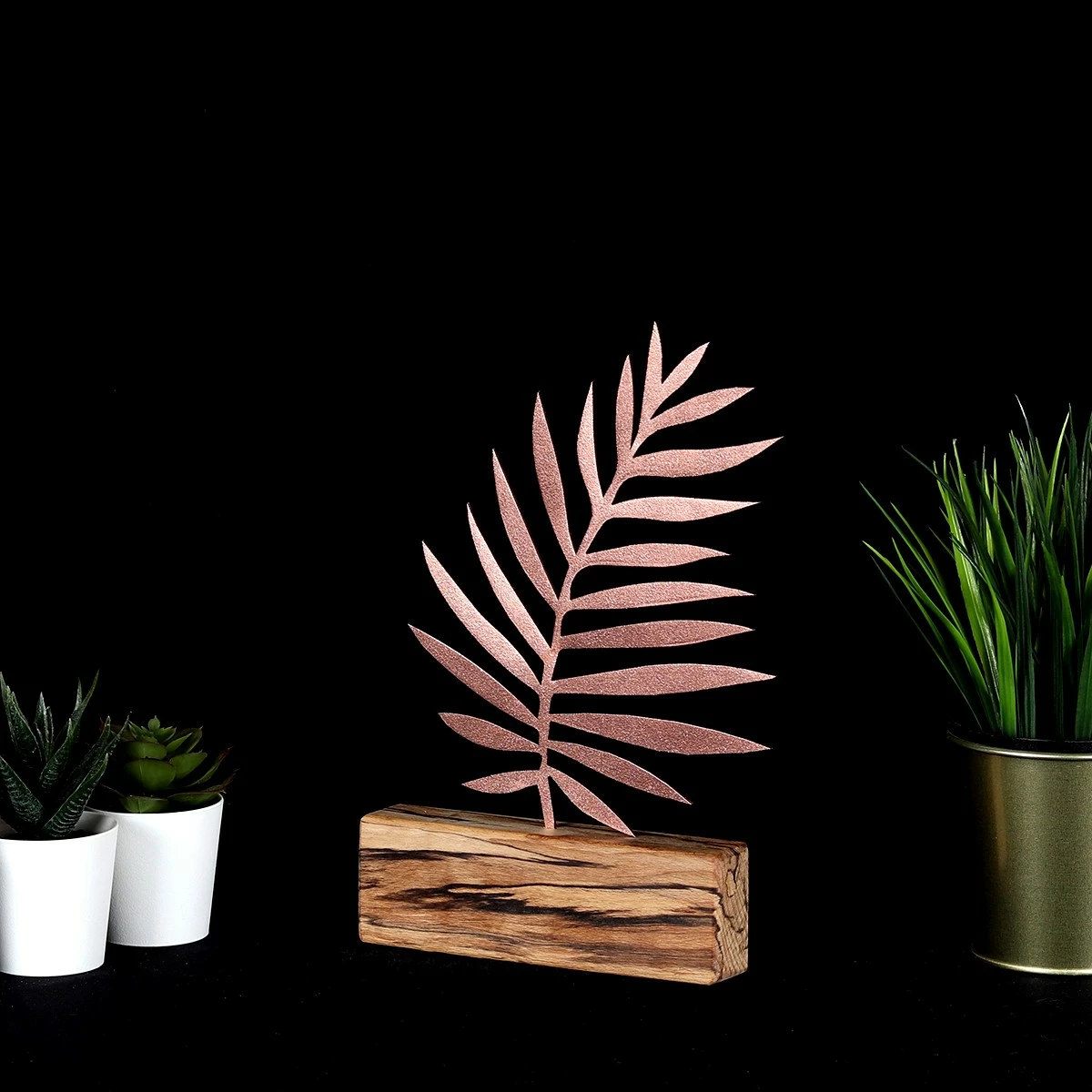 Objekt dekorativ Aberto Design, gjethe palme, bronzi