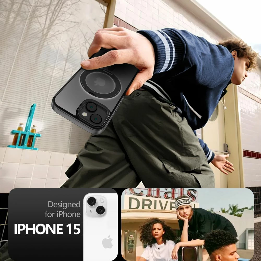 Mbështjellës Tech-Protect MagRing MagSafe për iPhone 15, i zi