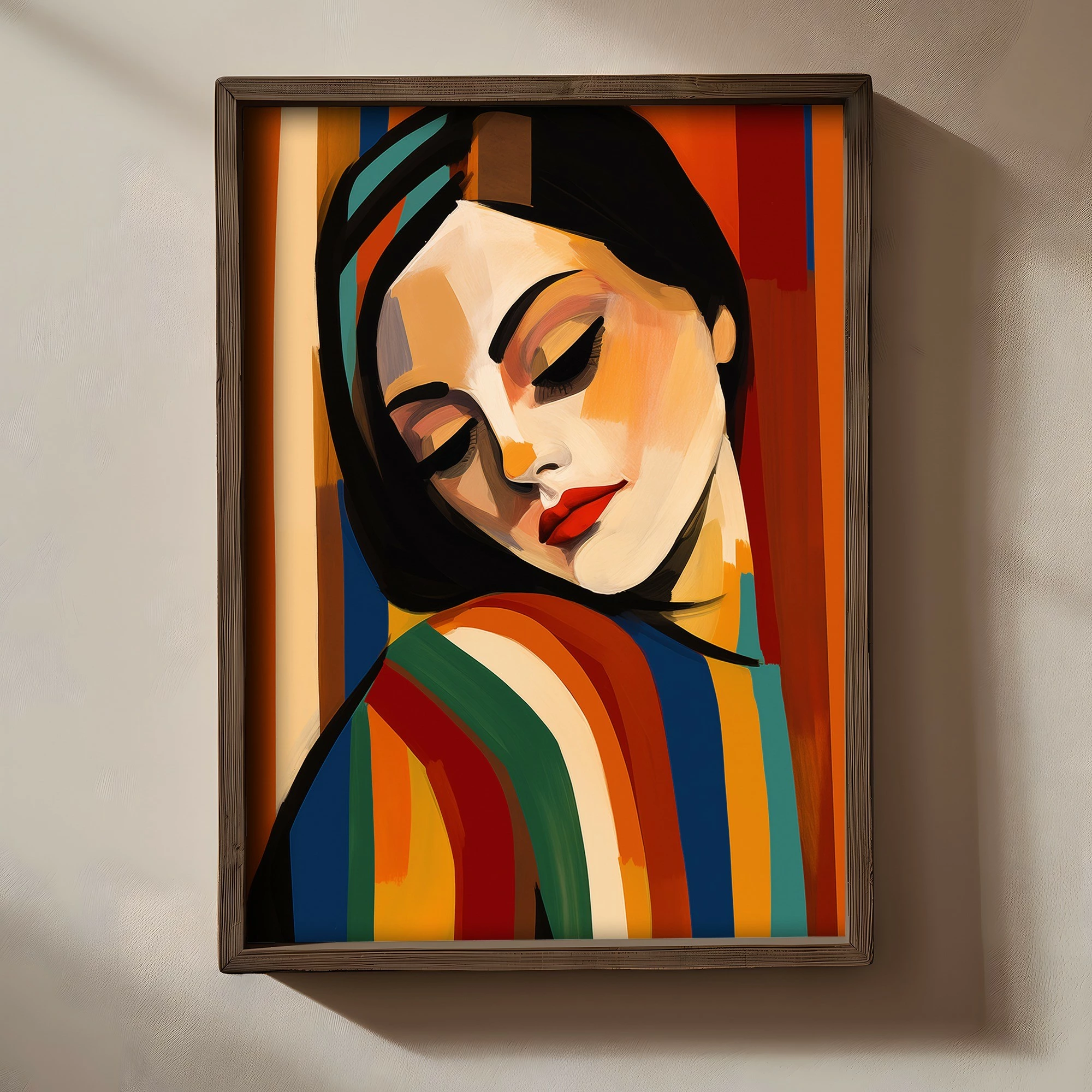 Pikturë dekorative me kornizë MDF, shumëngjyrëshe, Wallity TUN012-XL, 50x70x3.5cm