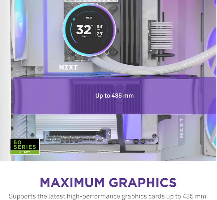 Kasë NZXT H9 Flow RGB+, Midi Tower, ATX/E-ATX/micro ATX/Mini-ITX, Tempered Glass, e bardhë