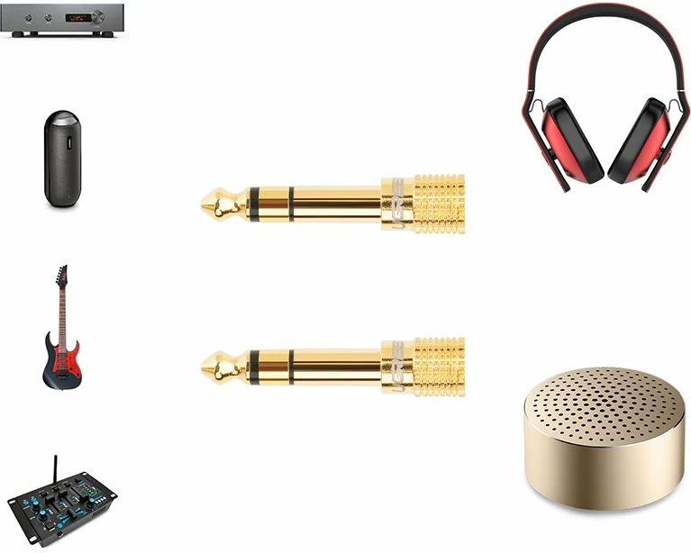 Adapter audio Ugreen 3.5 mm mini jack në 6.3 mm jack, i artë