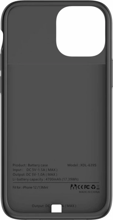 Mbrojtëse me powerbank Tech-Protect PowerCase për iPhone 12 mini / 13 mini, e zezë