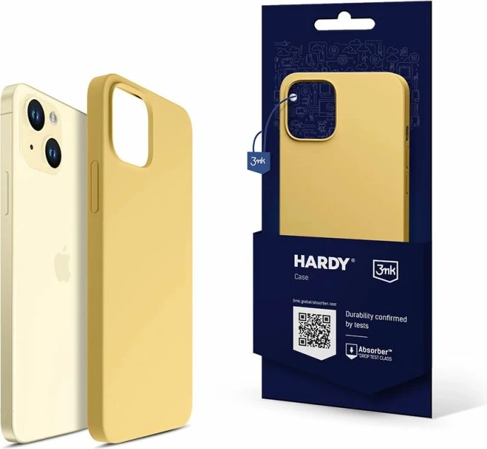 Kllapë telefoni 3mk Hardy Silicone MagCase për iPhone 15 Plus, e verdhë