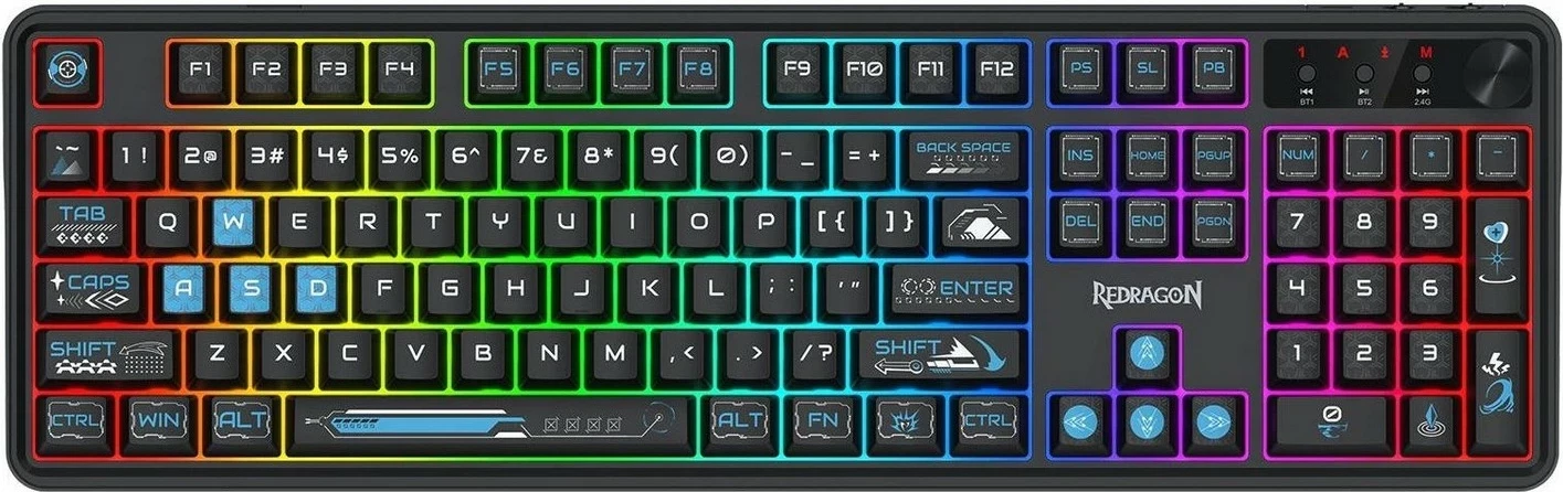 Tastierë Redragon Volcano K526BB-WL, RGB, wireless, full-size, e zezë