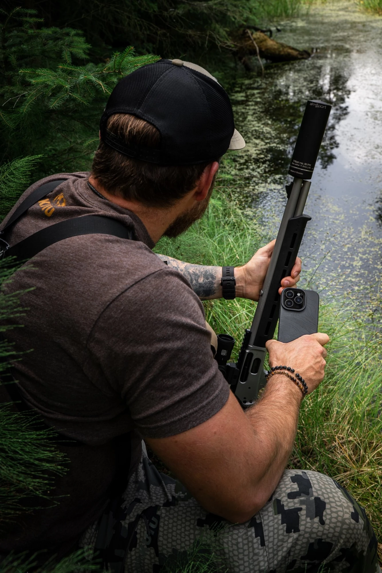 Mbështjellës Tactical Beaver për Samsung Galaxy A56, silikon liquid, anti-shock MIL-STD-810 516, me mikrofibër, Asphalt