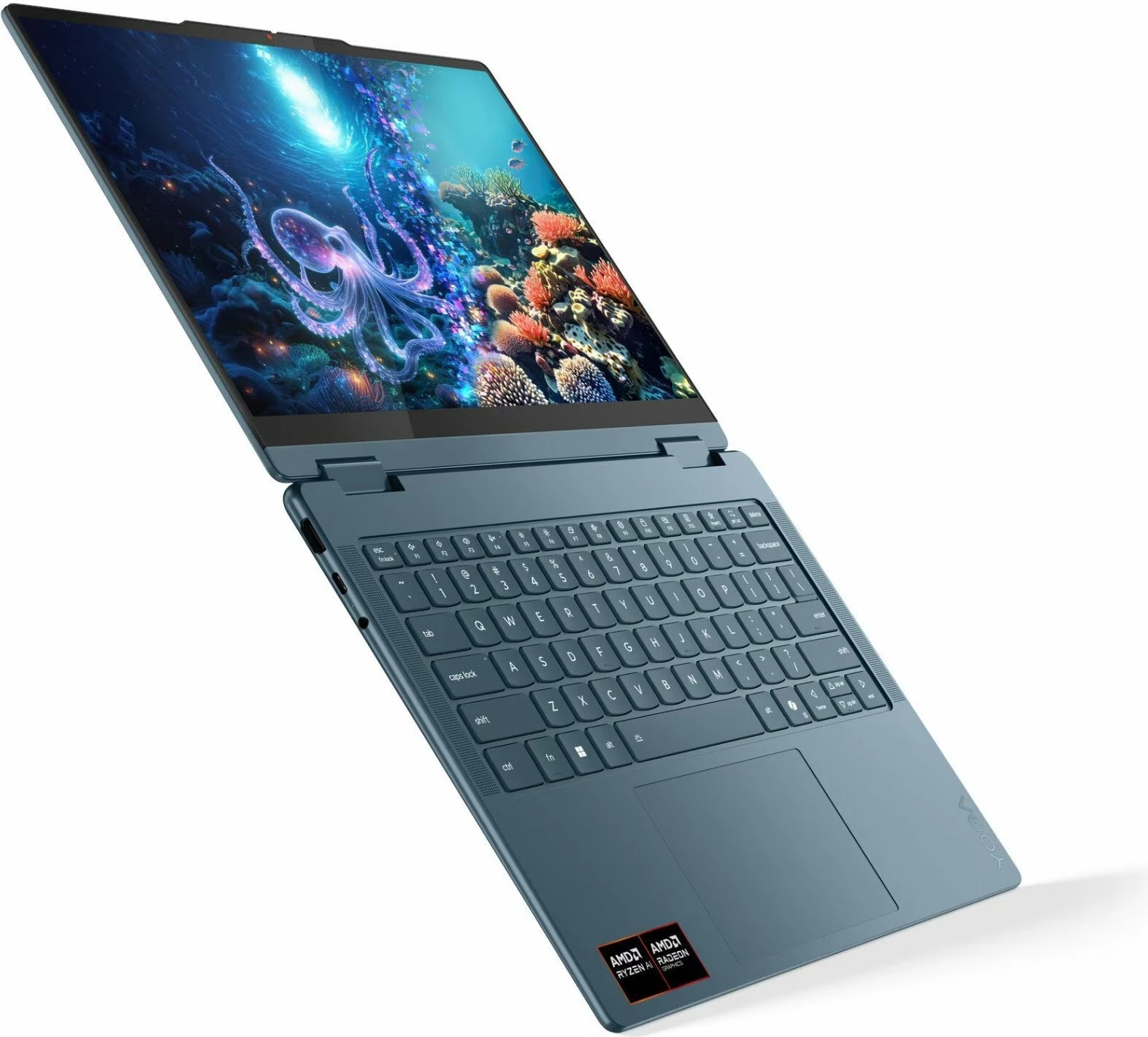 Laptop 2n1 Lenovo Yoga 7 14AKP10 (83JR008NPB) Ryzen AI 5 340, 16GB RAM, 512GB SSD, 14" OLED Touch, Windows 11, blu, set me Yoga Pen
