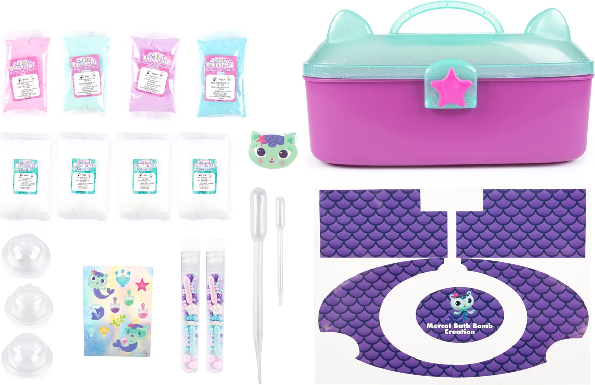 Gabby's Dollhouse Make Your Own Bath Bomb Carry Case Set