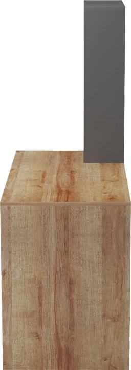 Tavolinë pune Bivoro me raft, ngjyrë lis-gri, 146x55x129cm