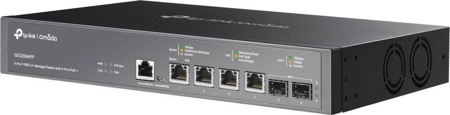 Switch TP-Link Omada 6-Port 10GE L2+ Managed, PoE++, montim në rack
