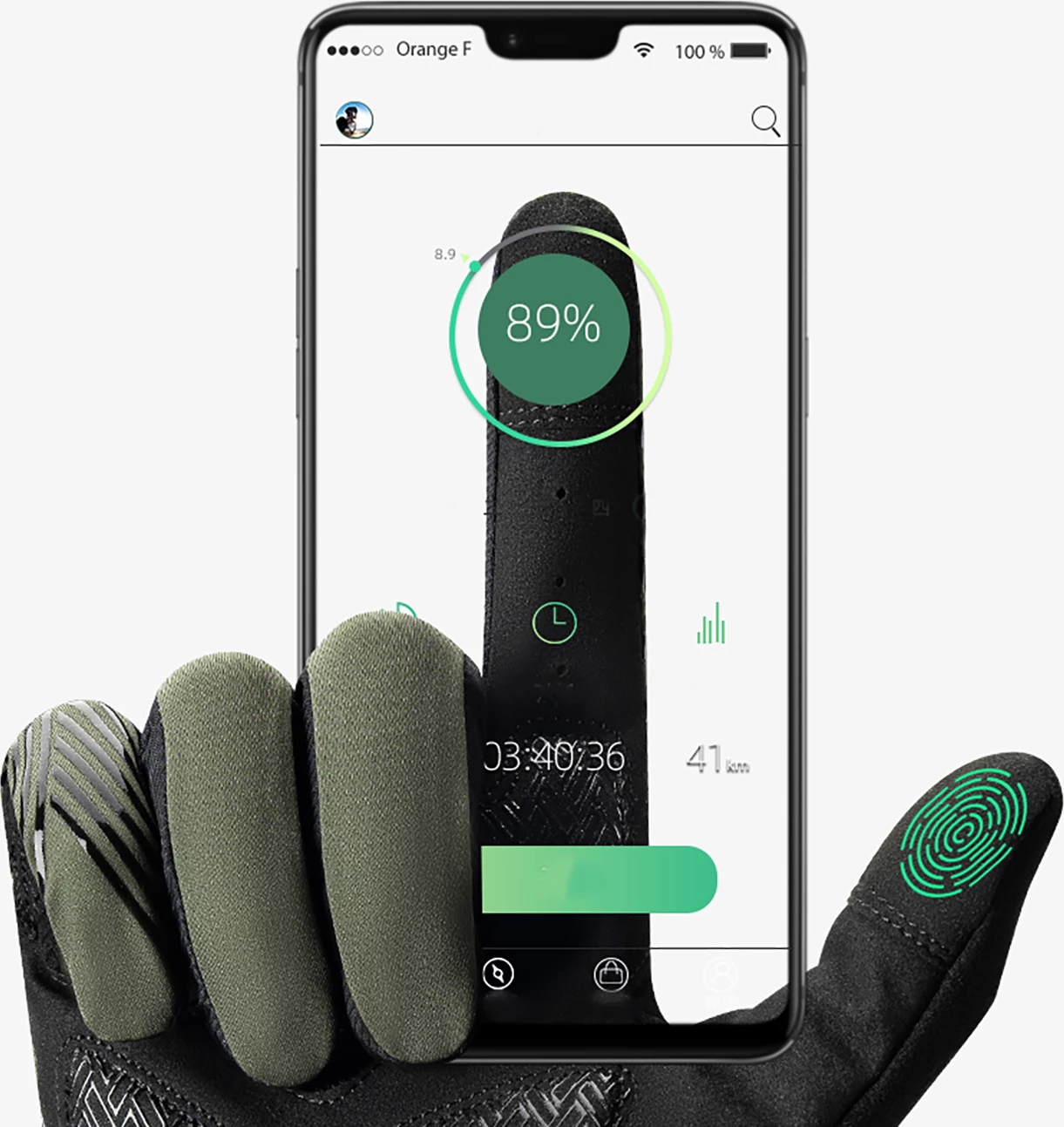 Dorëza çiklizmi Rockbros 16110006003, të plota, L, e gjelbër