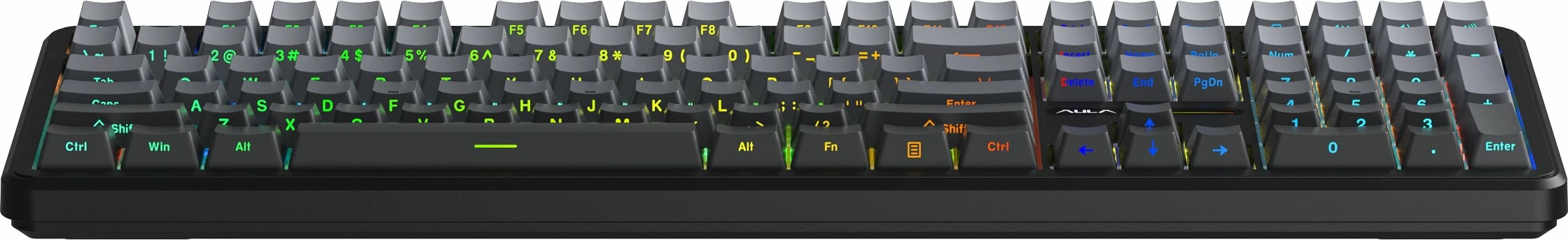 Tastierë mekanike gaming Aula F108 Nimbus Switch V3, 108 taste, RGB, hot-swappable, USB/2.4GHz/Bluetooth, US layout, gri