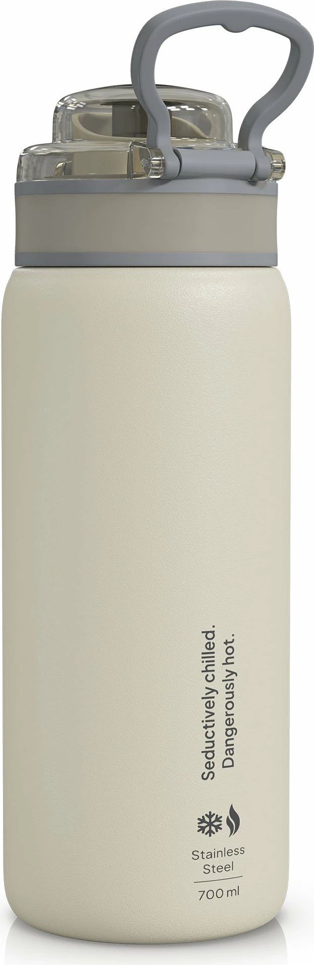 Shishe termike Zipro 700 ml inox 18/8, kapak me grykë, anti-rrjedhje, me dorezë, bezhë