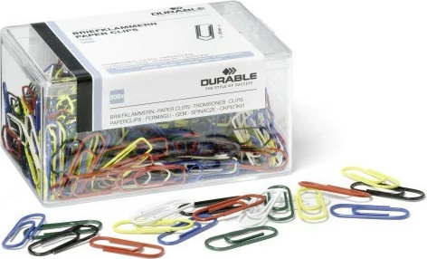 Kapëse letre Durable 124100, 26 mm, 500 copë, multikolor
