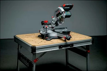 Tavolinë pune Metabo MWB 100, e palosshme, rregullim lartësie 80-100 cm, 710 mm, bezhë/metalik