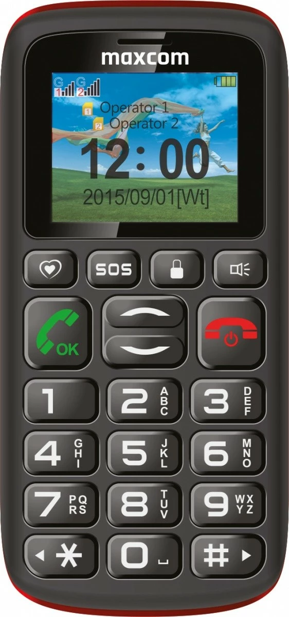 Celular Maxcom MM428L BB POLIPHONE, butona të mëdhenj, i zi