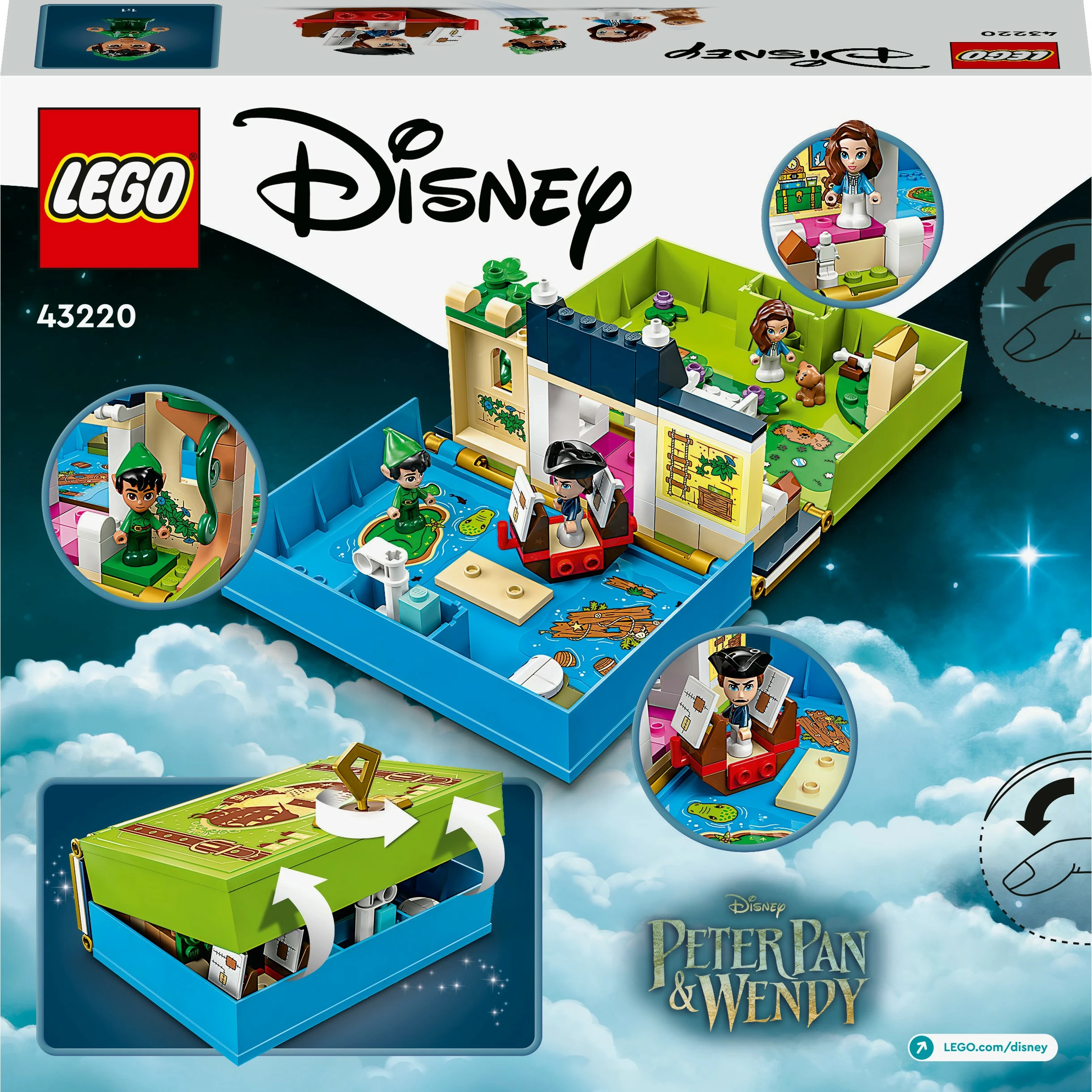 Set ndërtimi LEGO Peter Pan & Wendy's Storybook Adventure, 111 pjesë, plastikë, multingjyrësh