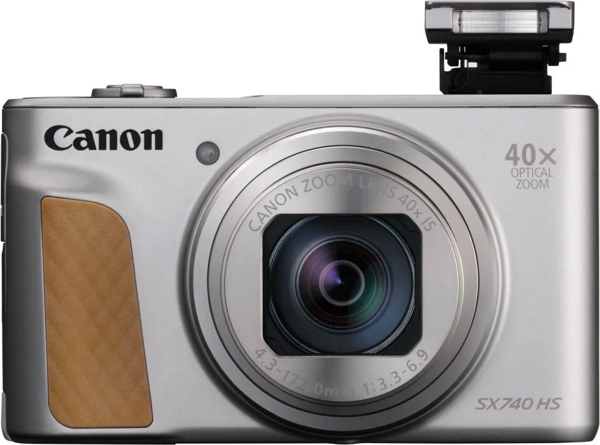 Aparat Canon PowerShot SX740 HS, 20.3 MP, Zoom optik 40x, 4K, Wi-Fi, Bluetooth, Srebrny