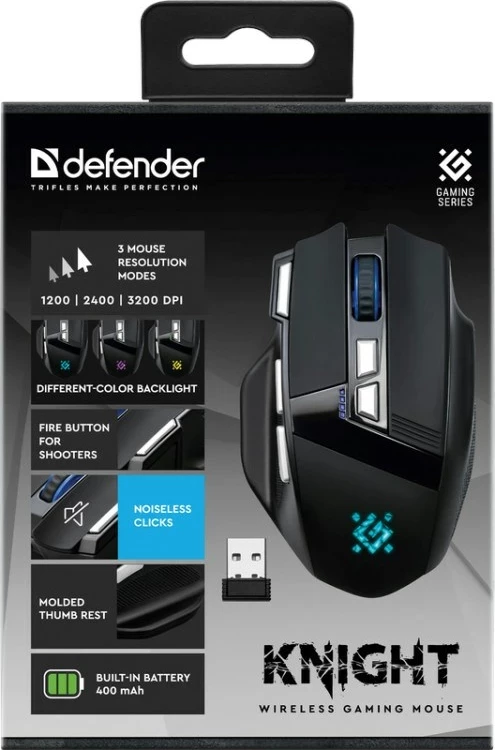 Maus Defender GM-885 Knight RF pa tela, 3200 DPI, i zi