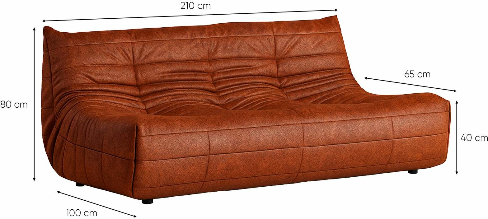 Divan 3-ulësesh, ngjyrë e kuqe, Atelier del Sofa, Bocek