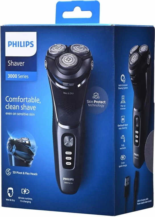 Rroje elektrike Philips Series 3000 S3343/13, e zezë
