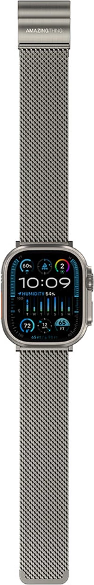 Rrip ore AmazingThing Titan Premium Metal Band për Apple Watch 38/40/41/42/44/45/46/49 mm, argjend
