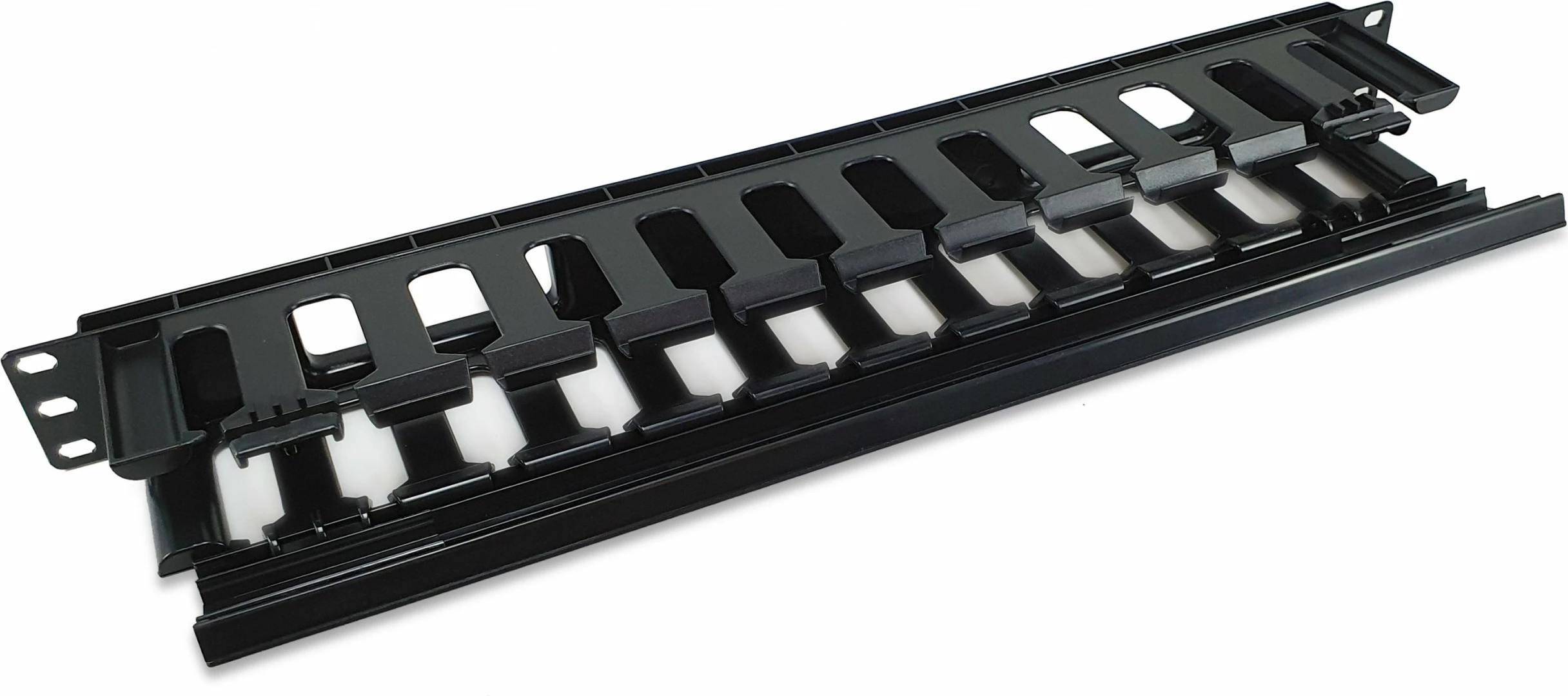 Panel menaxhimi kabllosh për rack 19 inch Equip 1U, ABS, e zezë