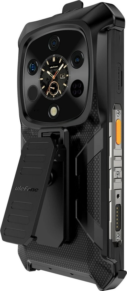 Mbështjellës Ulefone Armor 28 Ultra/28 Ultra Thermal, plastikë, me karabiner dhe klips, i zi