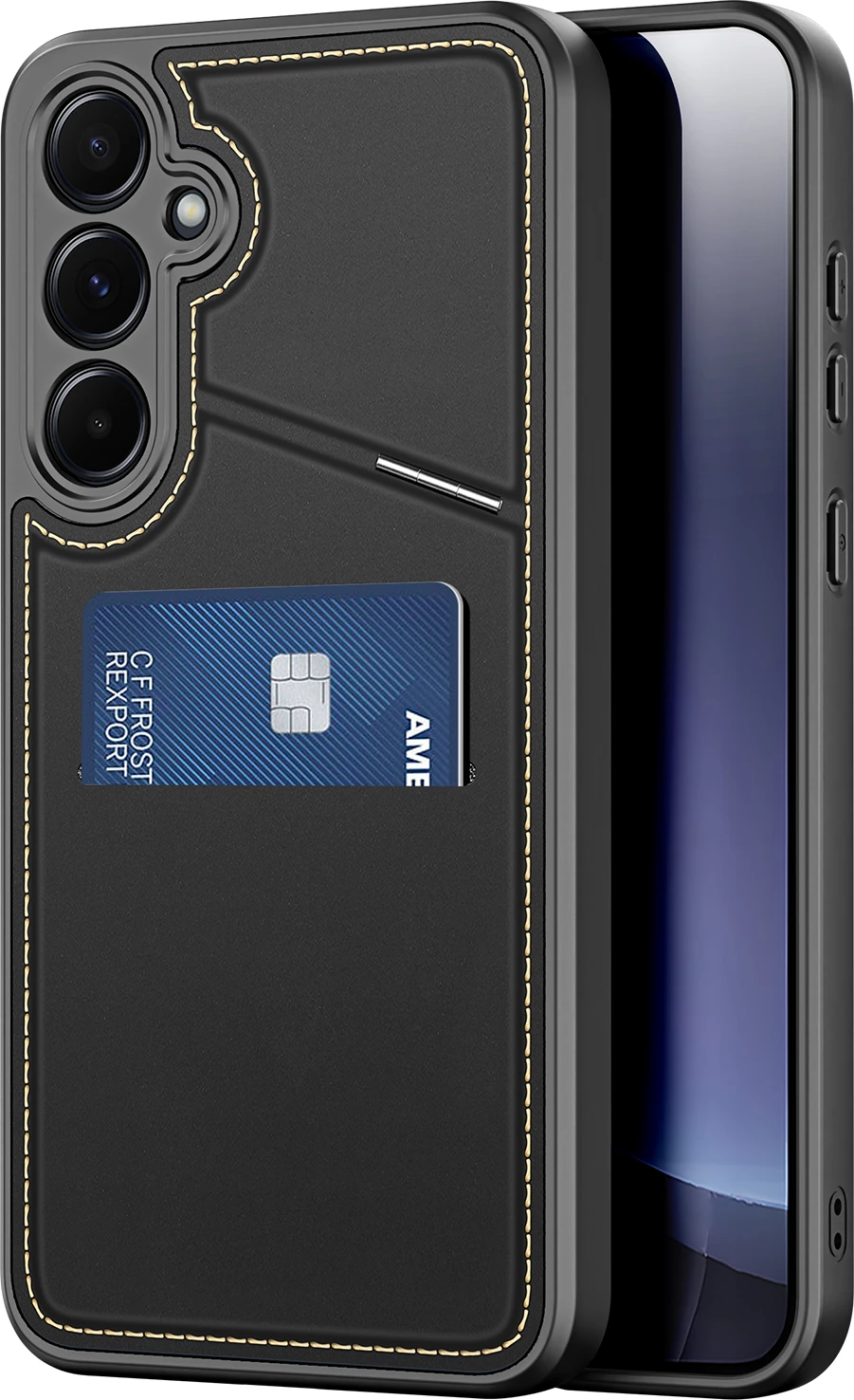 Mbështjellës Dux Ducis Rafi II për Samsung Galaxy S25+, me stand dhe portofol, i zi