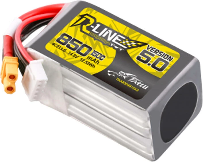 Bateri LiPo Tattu R-Line Version 5.0 TAA8504S15X3 850 mAh 14.8V 4S1P 150C XT30U-F