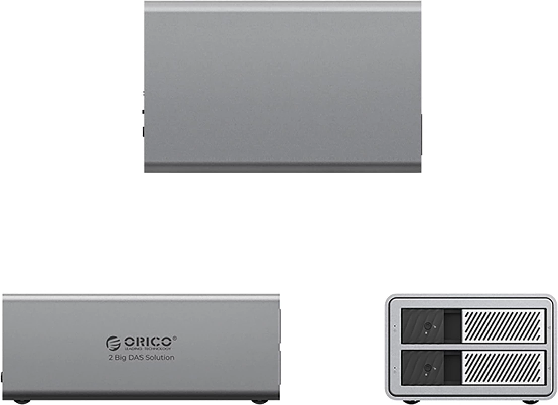 Kasë Orico 9828RU3 për 2 disqe HDD/SSD 2.5"/3.5", RAID, USB 3.0, Gri