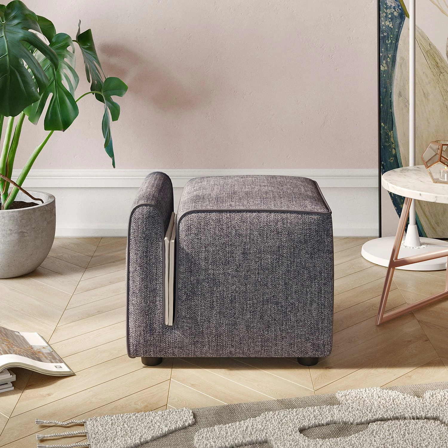 Puf Atelier del Sofa, Paris, ngjyrë gri