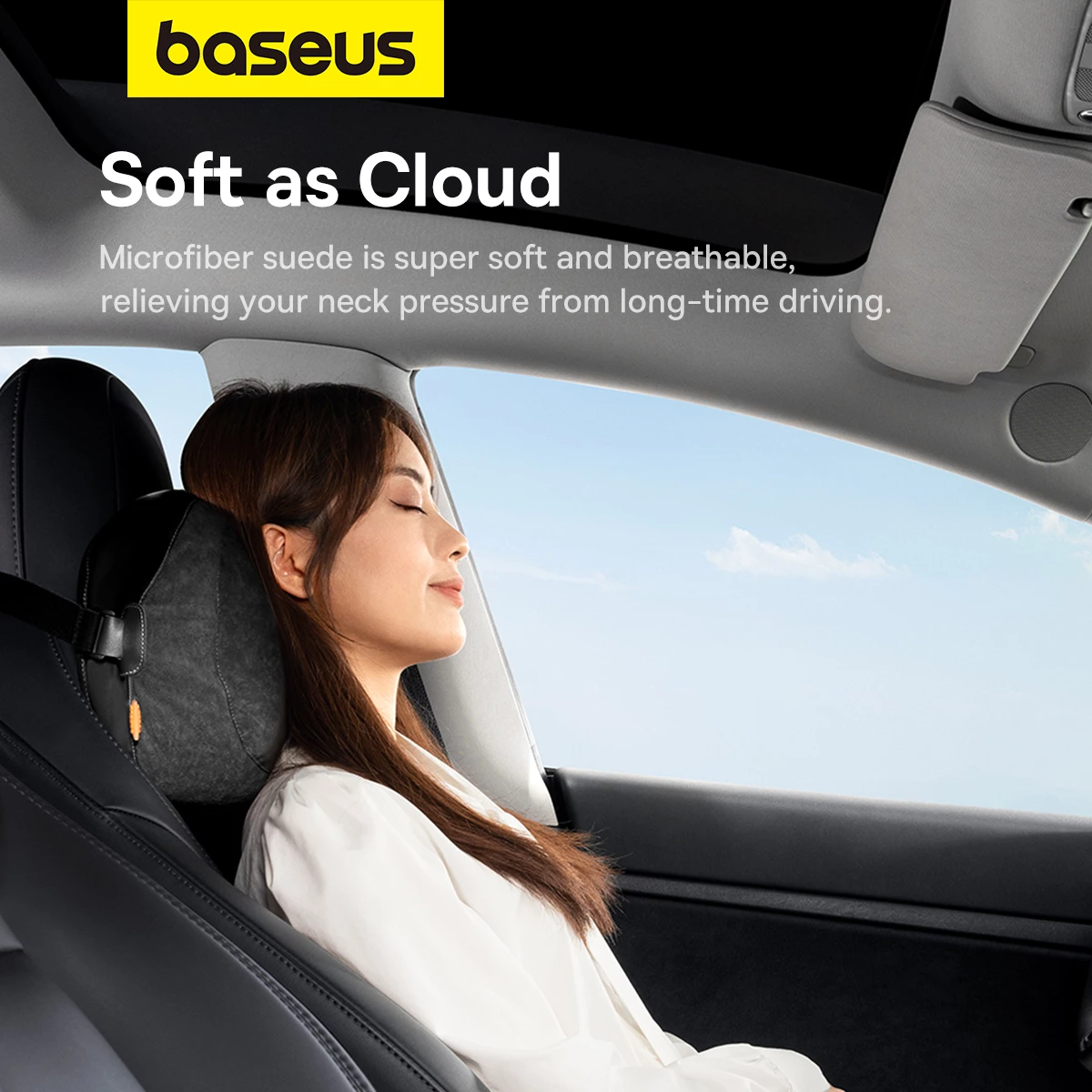 Jastëk mbështetës për kokë Baseus ComfortRide, model TZ-01, për makinë, i zi