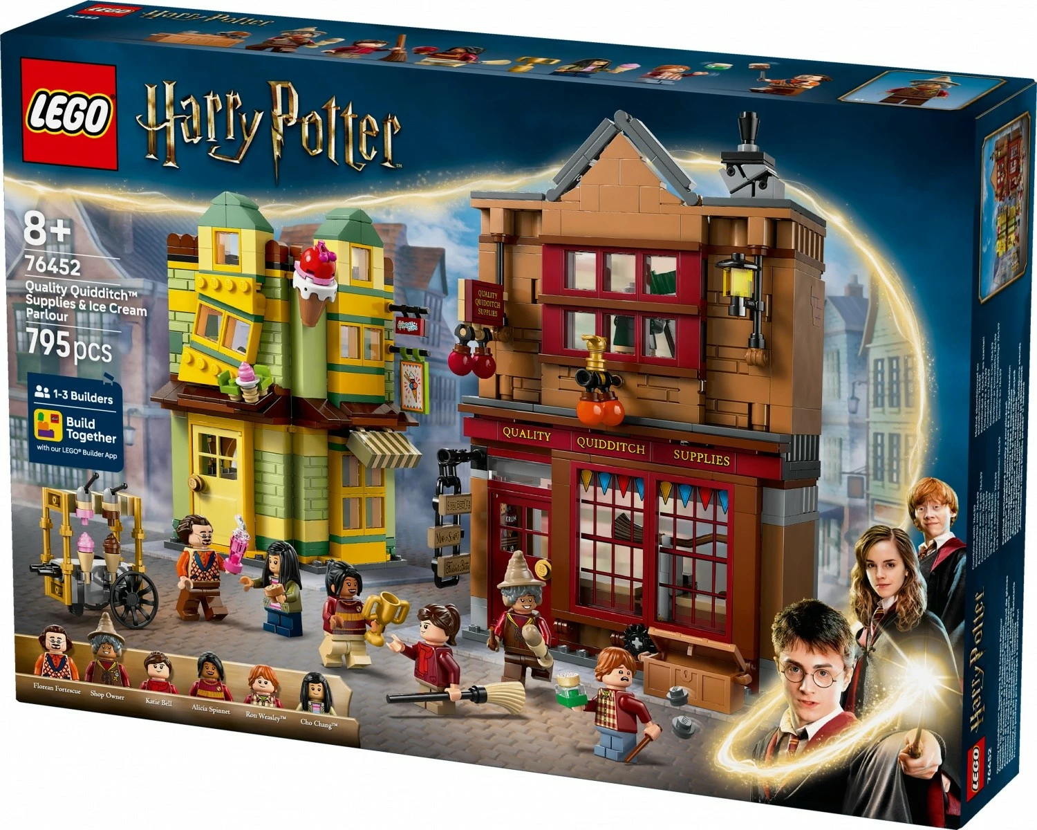 Set ndërtimi LEGO Harry Potter 76452, Dyqan Quidditch dhe Dyqan Akulloresh, 795 pjesë