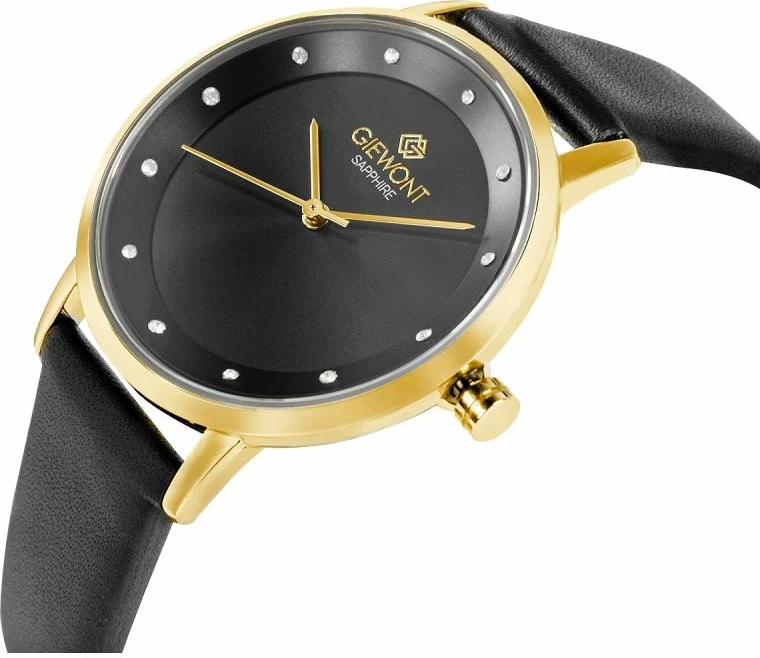 Orë dore femra Giewont GW4130-A4, e zezë dhe e artë, set