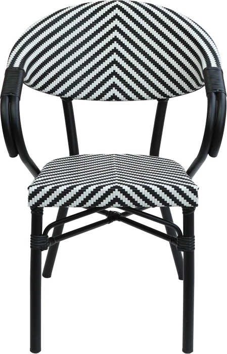 Karrige Isaia stack alumini e zezë-textilene bardhë e zezë 57x57x83cm