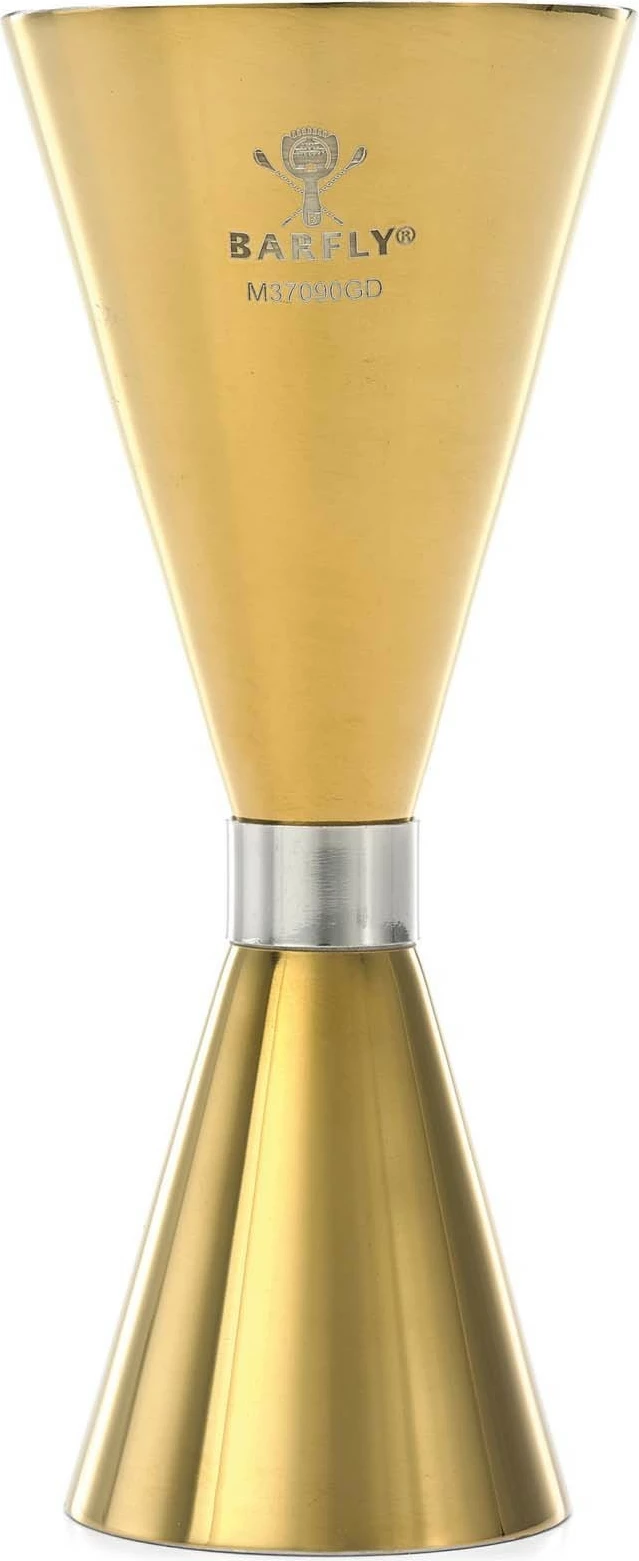 Jigger matës pije, BarFly, Slim Style, 2 oz, brez inox, i veshur me ar, ari