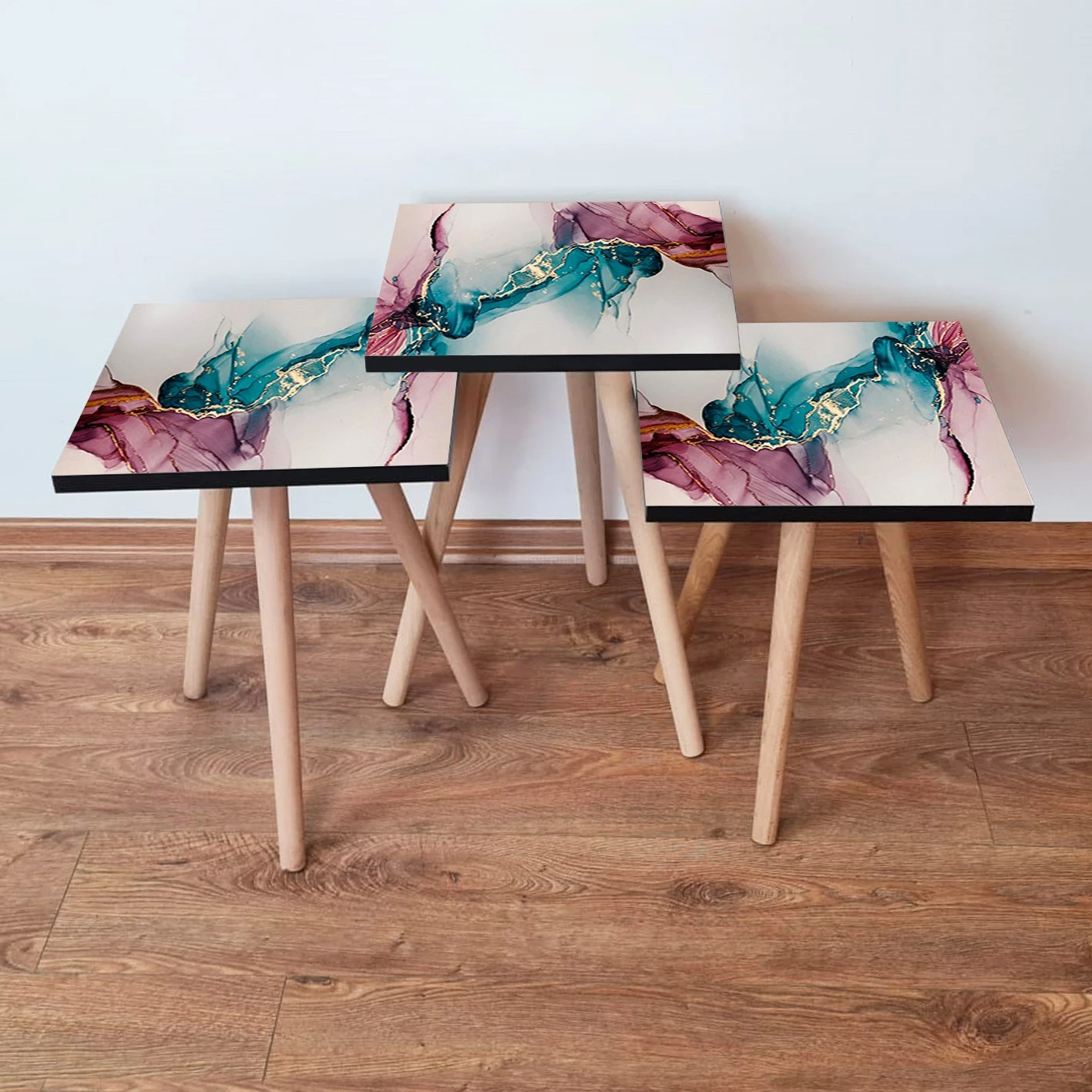 Set tavolinash të vendosshme (3 copë), Skye Decor, 3Shp230, rozë