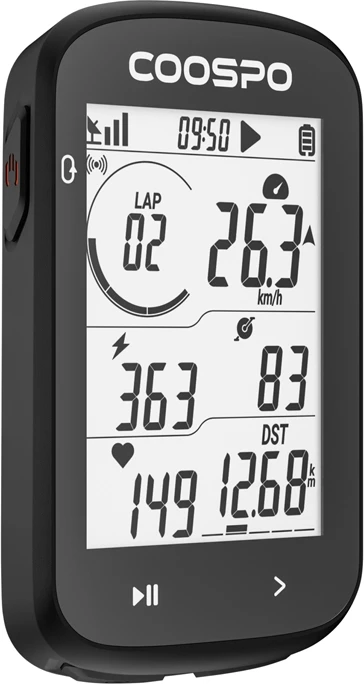 Kompjuter biçiklete Coospo CS500, 2.6" LCD, Bluetooth 5.0, ANT+, IPX7, i zi