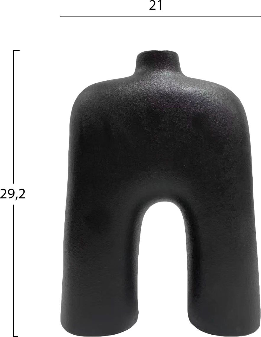 Dekor tavoline prej qeramike, seri ISIL, FH4599.02, ngjyrë e zezë matte, 21x6.7x29.2H cm
