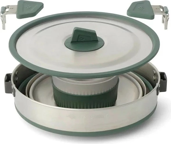 Set enësh Sea to Summit Frontier UL One Pot Cook Set, 1.3 L, 5 copë, Jeshile