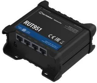 Ruter celular Teltonika RUT951, 4G LTE, 4 porta LAN, 2 SIM, Alumini
