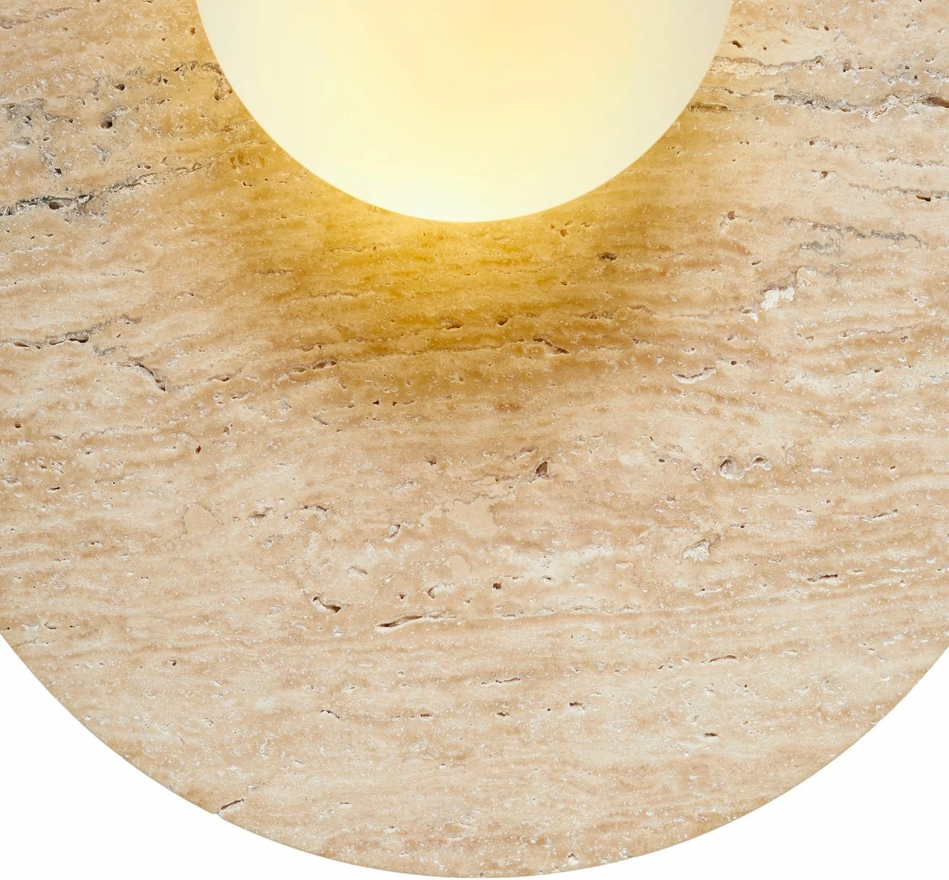 Llambë muri Opviq, pamje Tor-Look, trup travertini, kapak qelqi, bezhë/bardhë